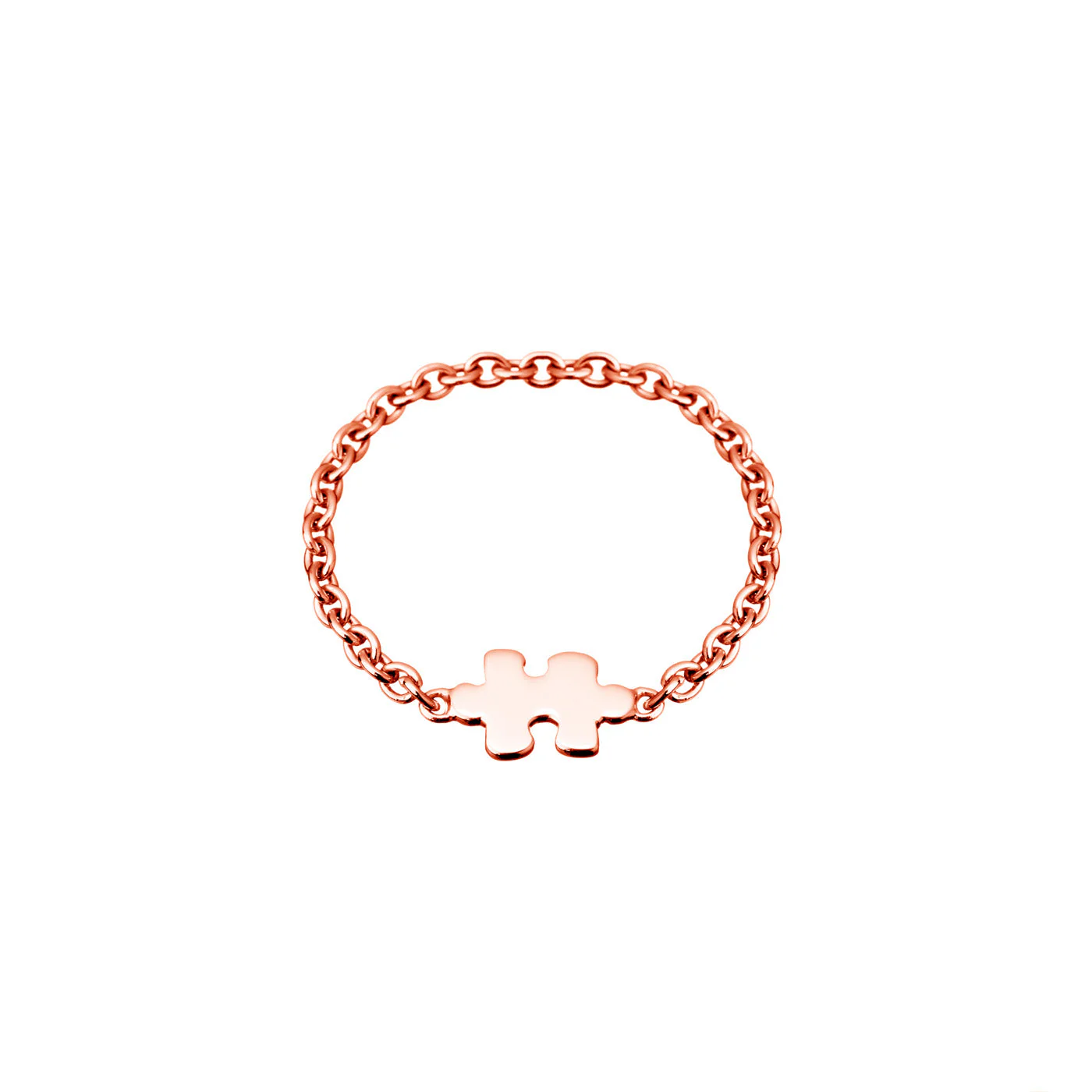 Rose Gold Mini Puzzle Chain Ring
