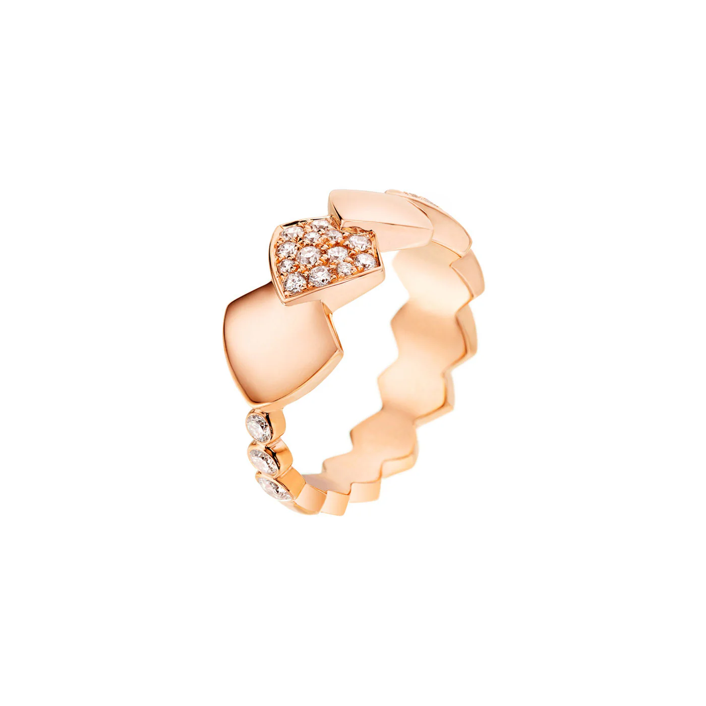 Rose Gold Python Diamond Ring