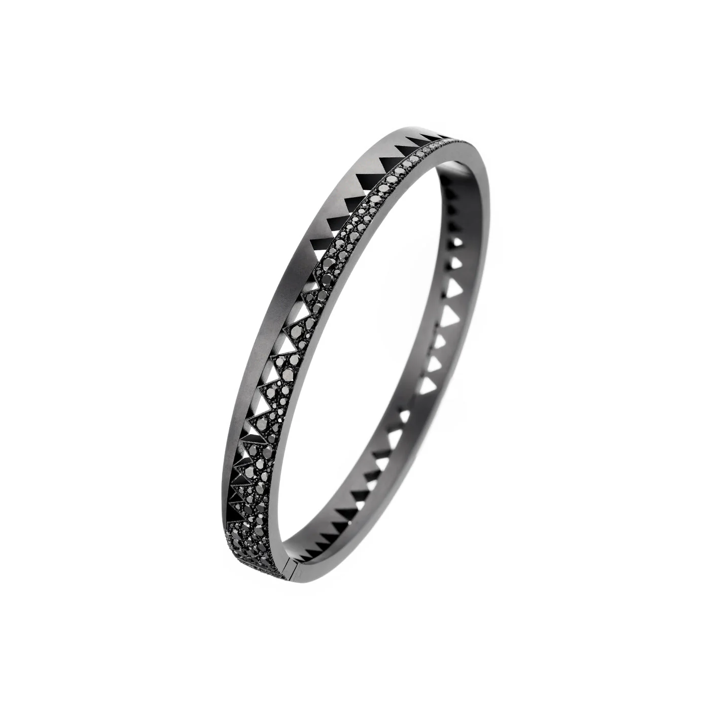 Titanium Capture Me Black Diamond Bangle Bracelet