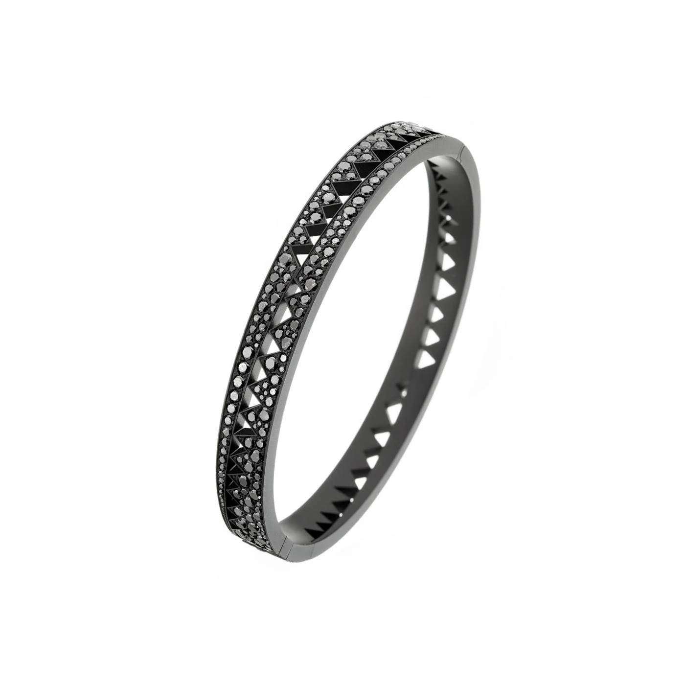 Titanium Capture Me Black Diamond Bangle Bracelet