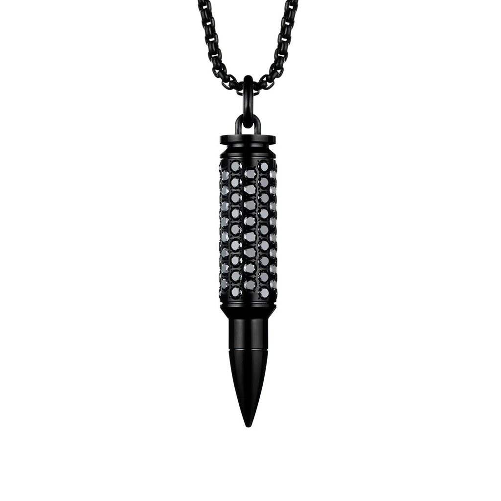 Titanium Fatal Attraction Black Diamond Necklace