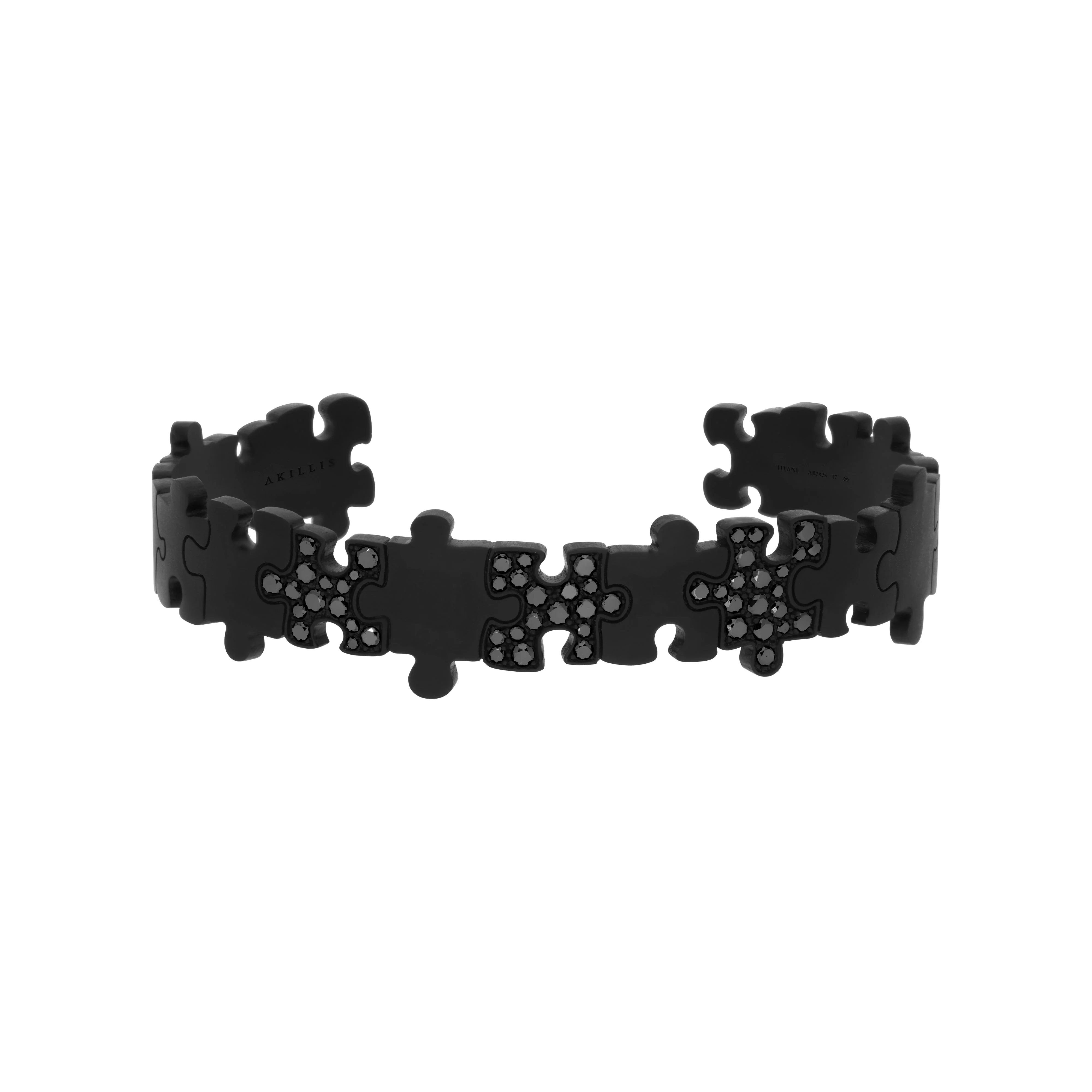 Titanium Puzzle Black Diamond Bracelet