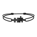 Titanium Puzzle Duo Black Diamond Cord Bracelet