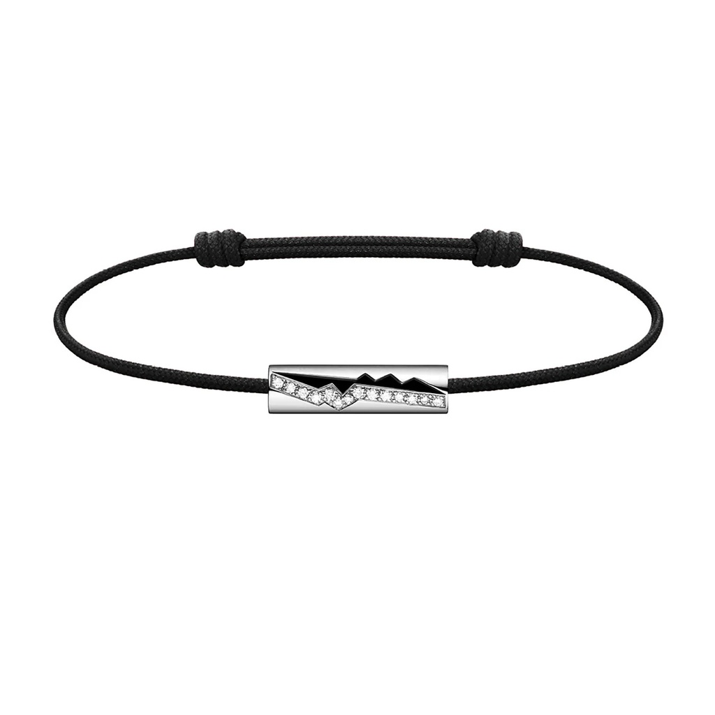 White Gold Capture Amulet Diamonds Cord Bracelet