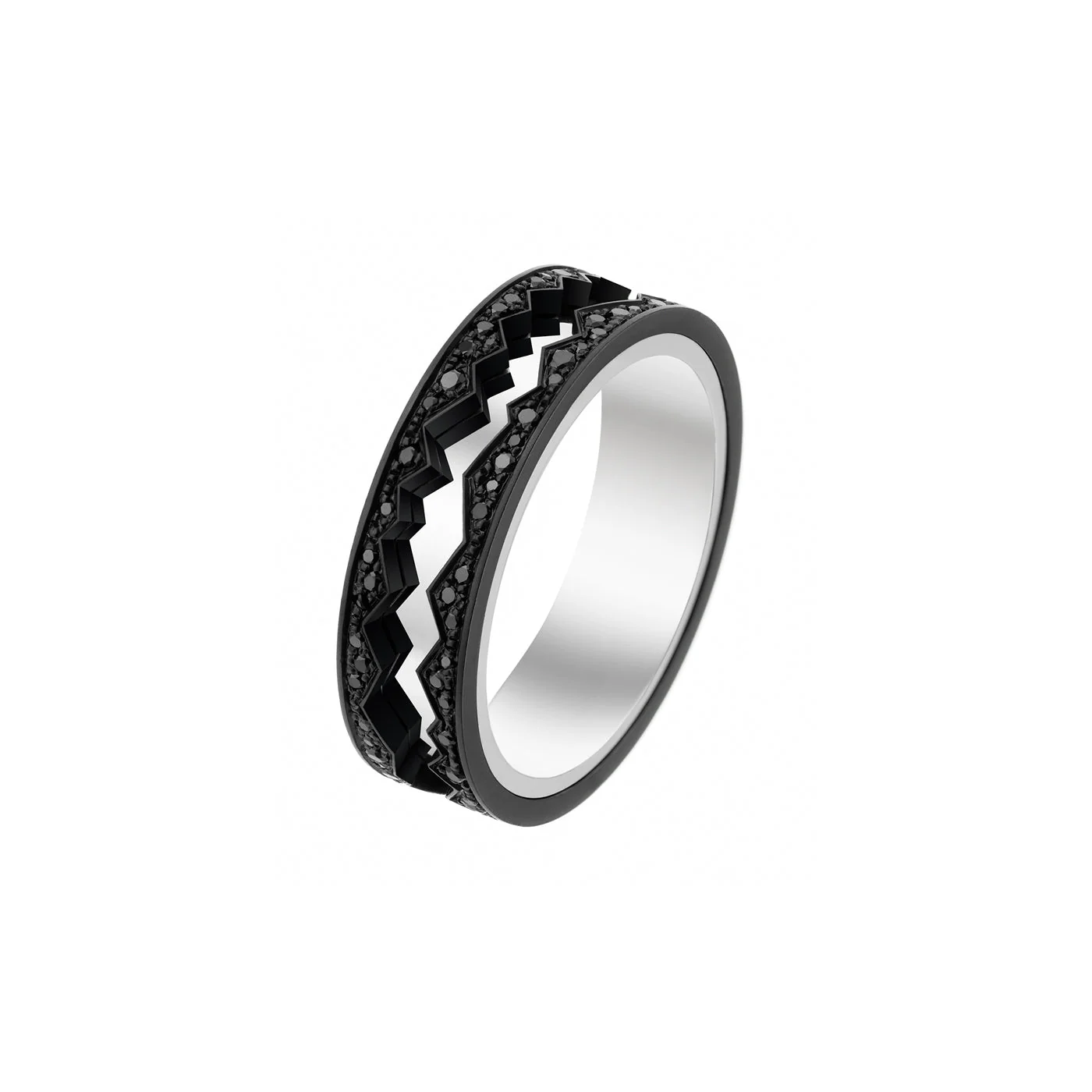 White Gold Capture In Motion Black Diamond Ring