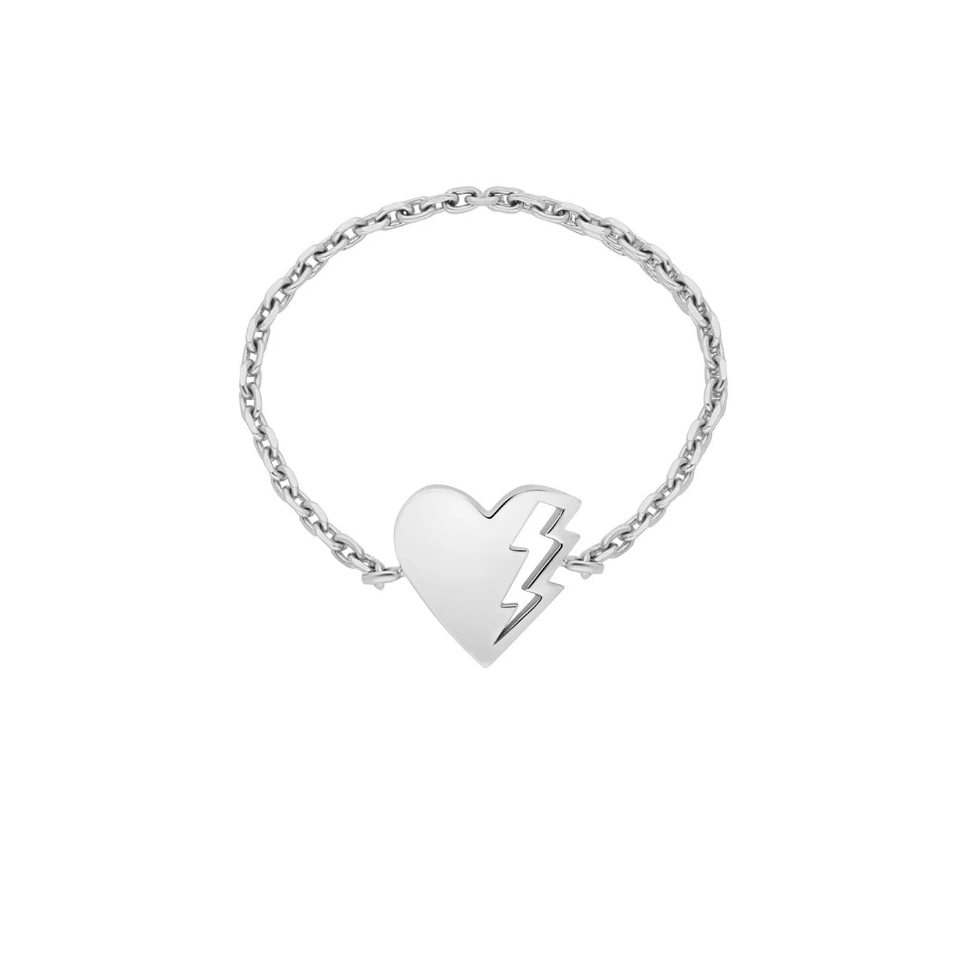 White Gold Lovetag Chain Ring