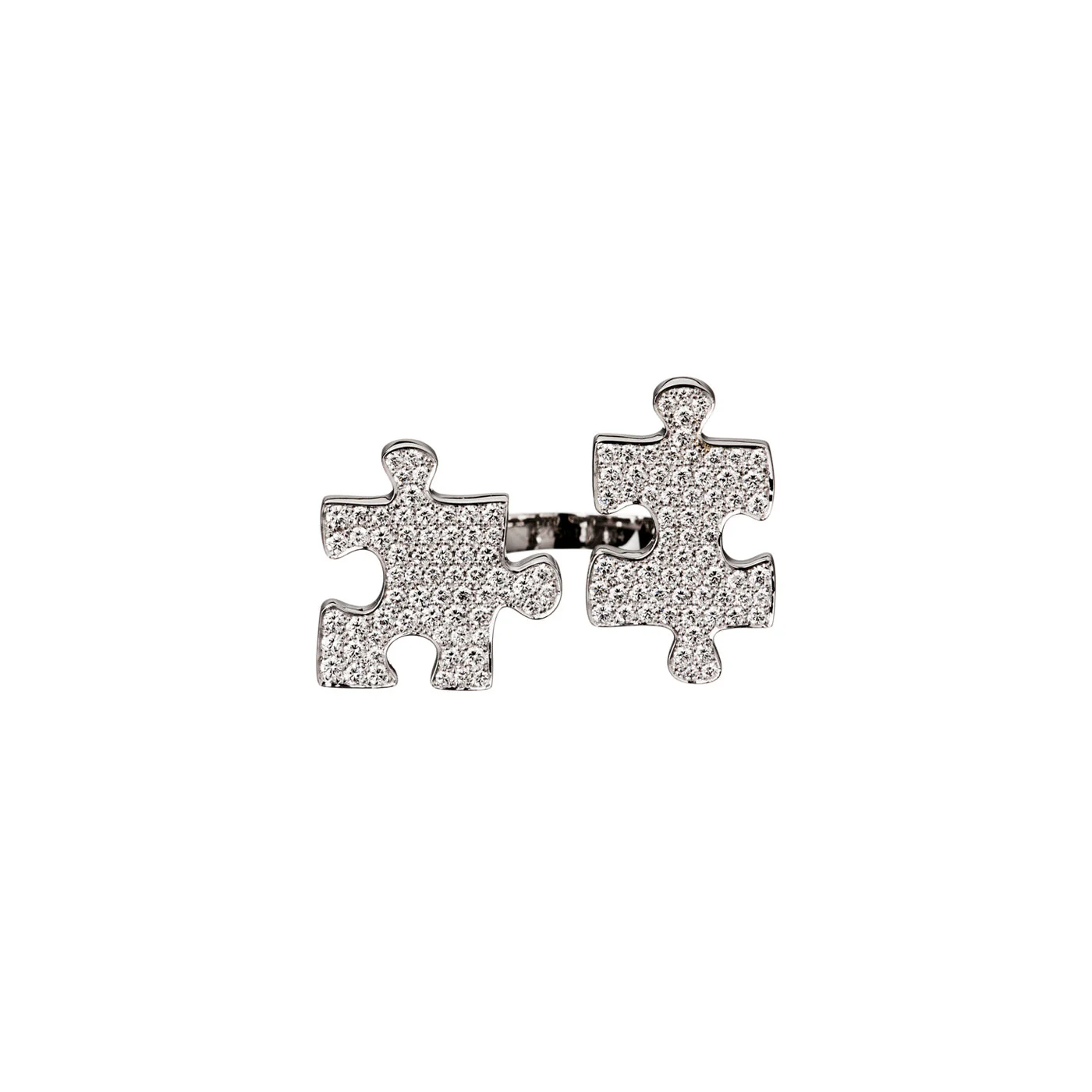 White Gold Puzzle Diamond Ring