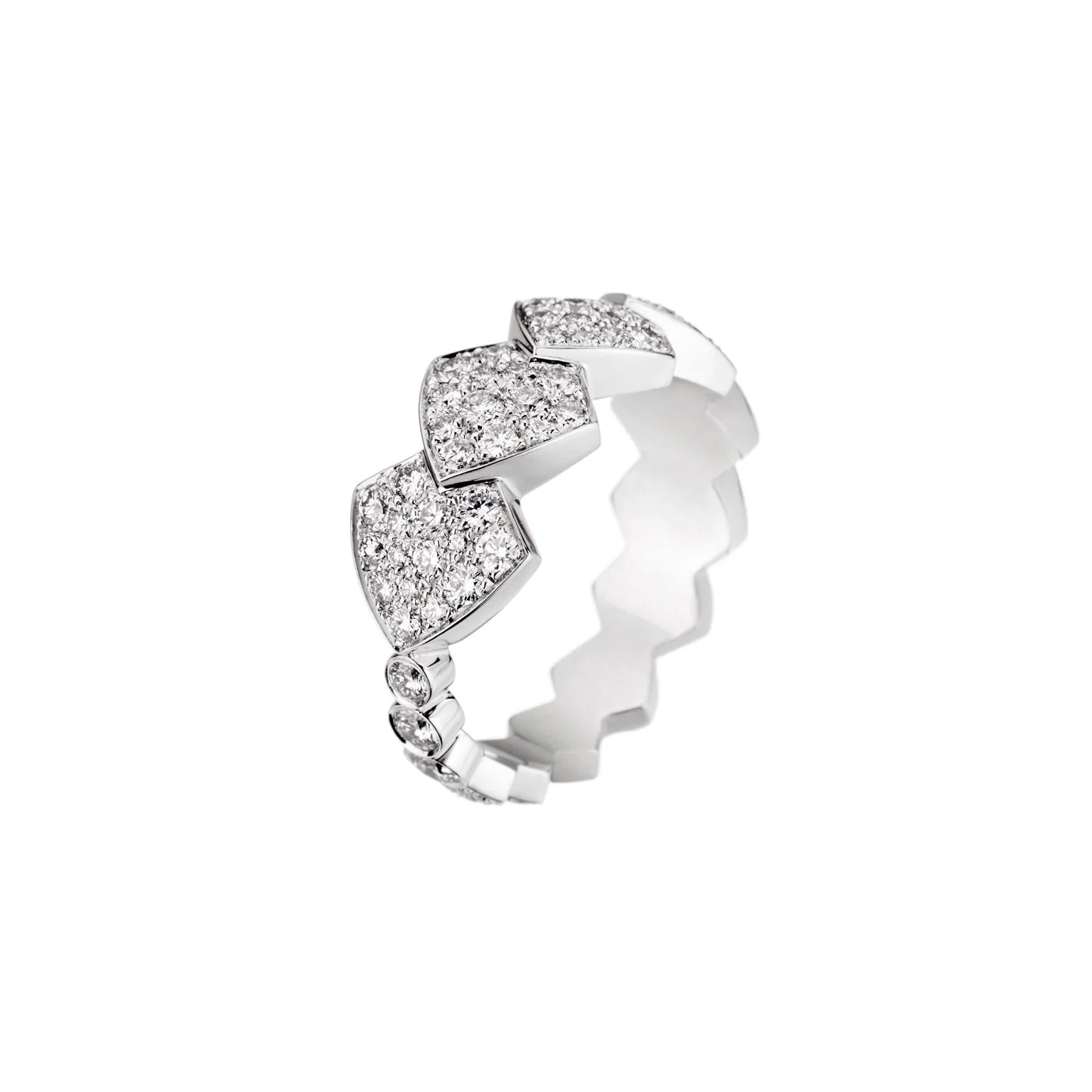 White Gold Python Diamond Ring