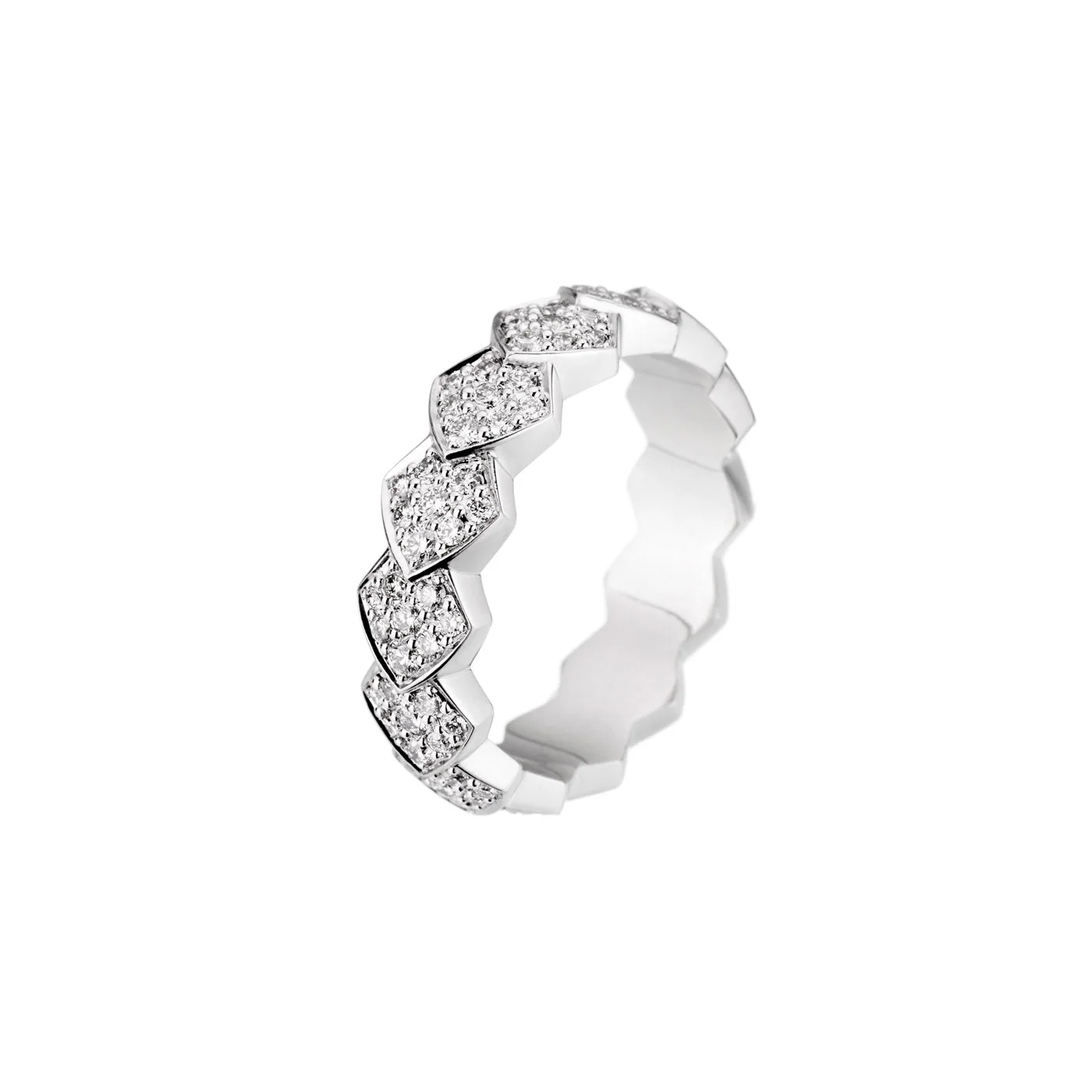 White Gold Python Diamond Ring