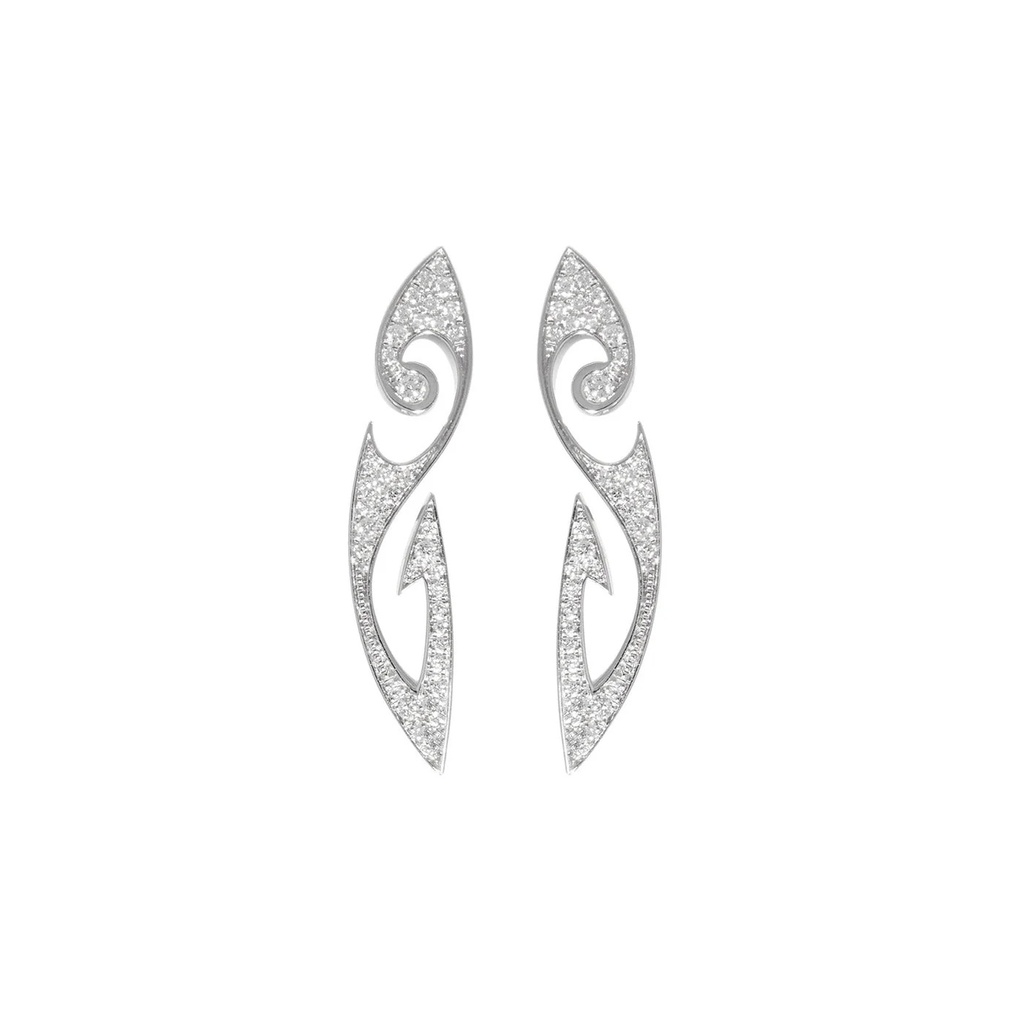 White Gold Tattoo Diamond Earrings