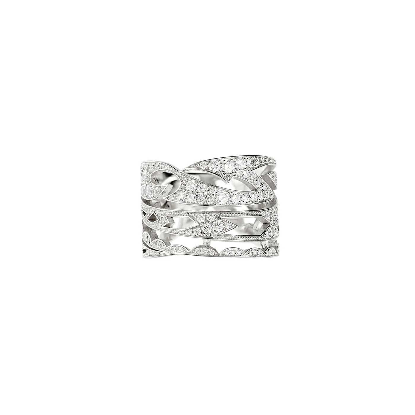 White Gold Tattoo Diamond Ring