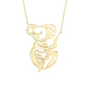 Yellow Gold Animal Tattoo Koala Diamond Necklace