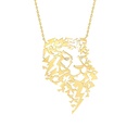 Yellow Gold Animal Tattoo Lion Diamond Necklace