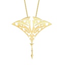 Yellow Gold Animal Tattoo Stingray Diamond Necklace