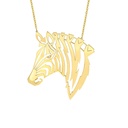 Yellow Gold Animal Tattoo Zebra Diamond Necklace