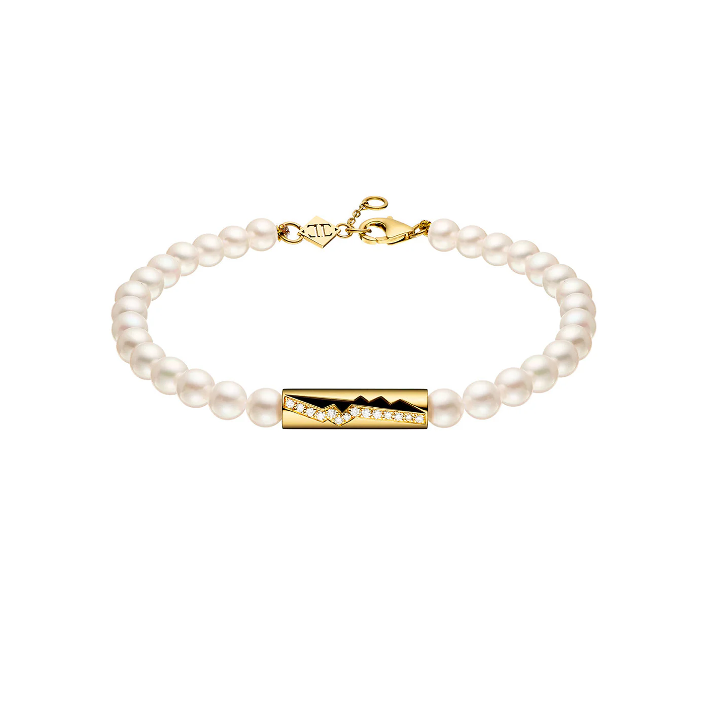 Yellow Gold Capture Amulet Pearls Bracelet