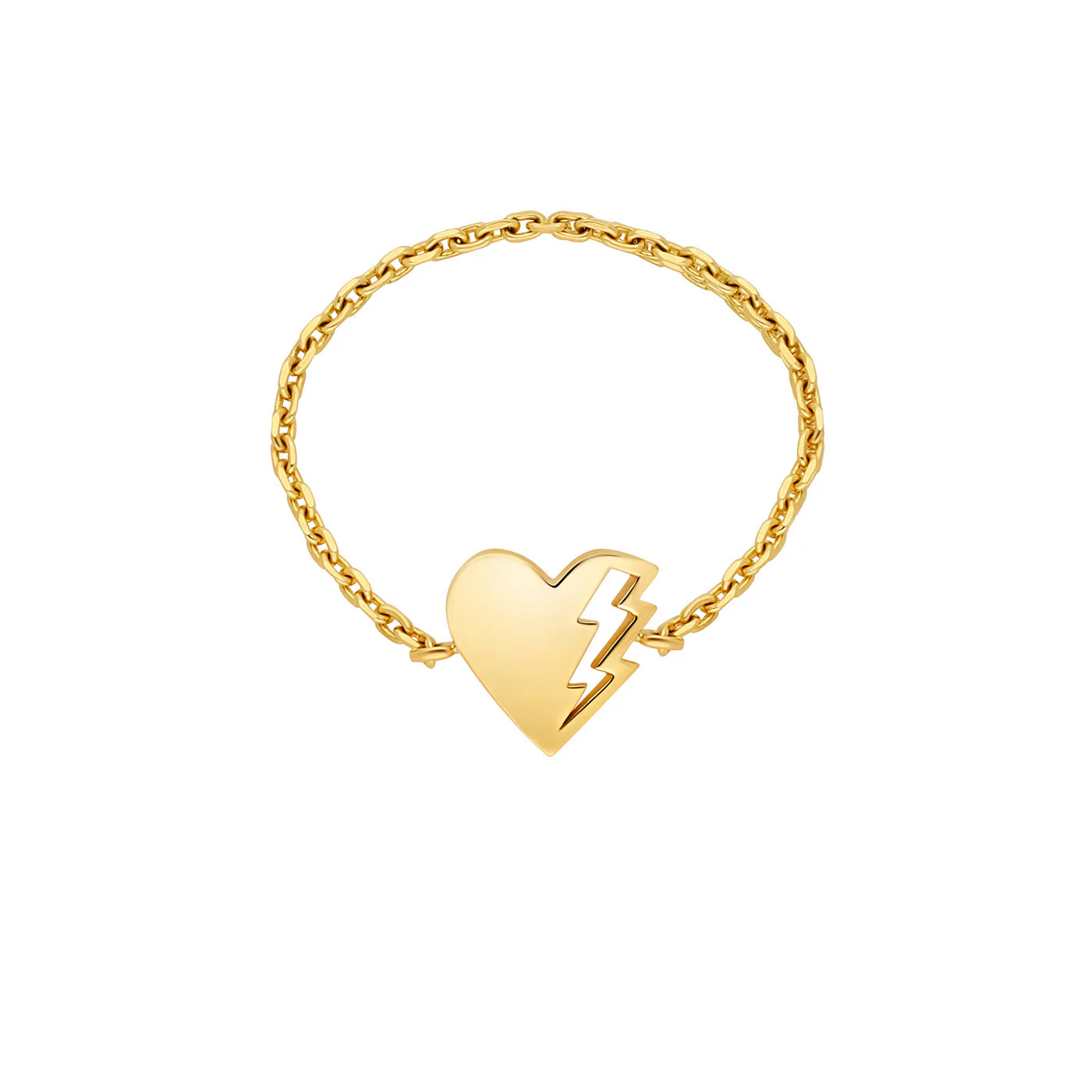 Yellow Gold Lovetag Chain Ring