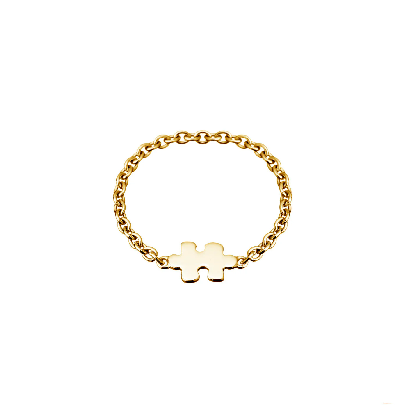 Yellow Gold Mini Puzzle Chain Ring