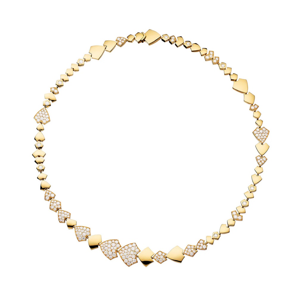 Yellow Gold Python Diamonds Choker Necklace