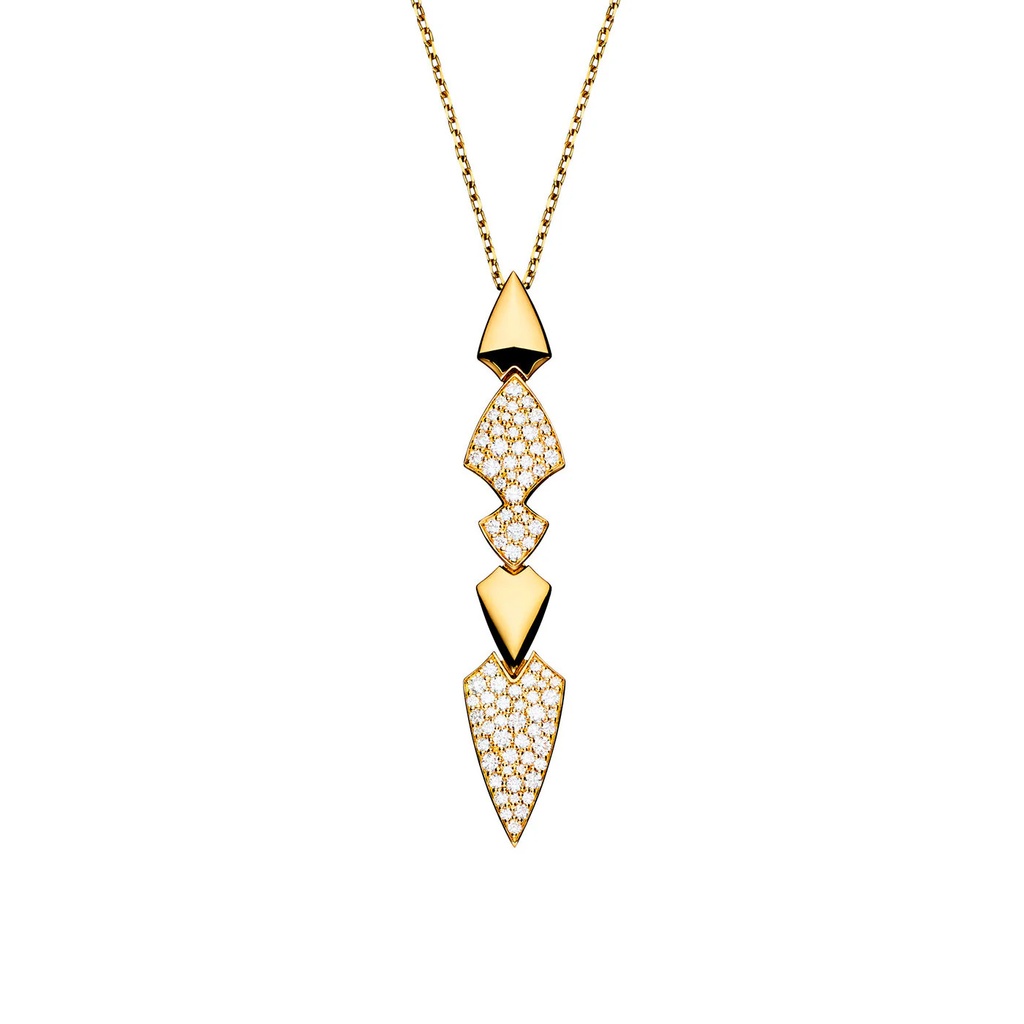 Yellow Gold Python Diamonds Necklace