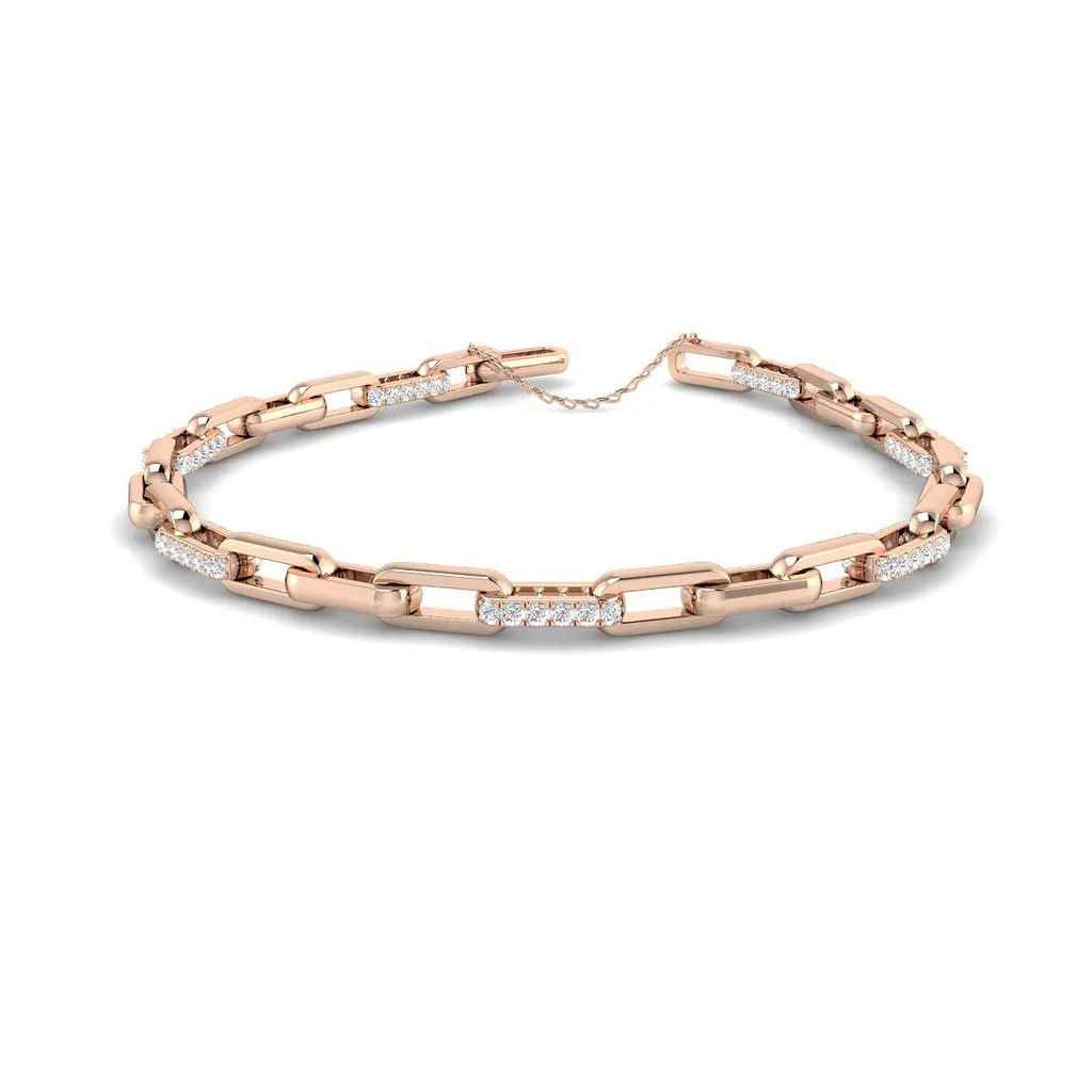 4mm Semi Pave Diamond Link Bracelet