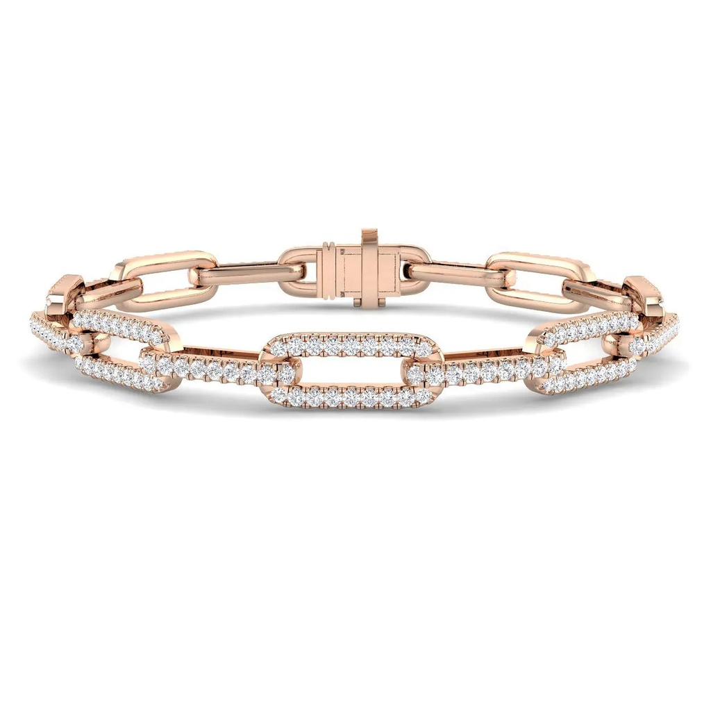 6mm Full Pave Diamond Open Link Bracelet