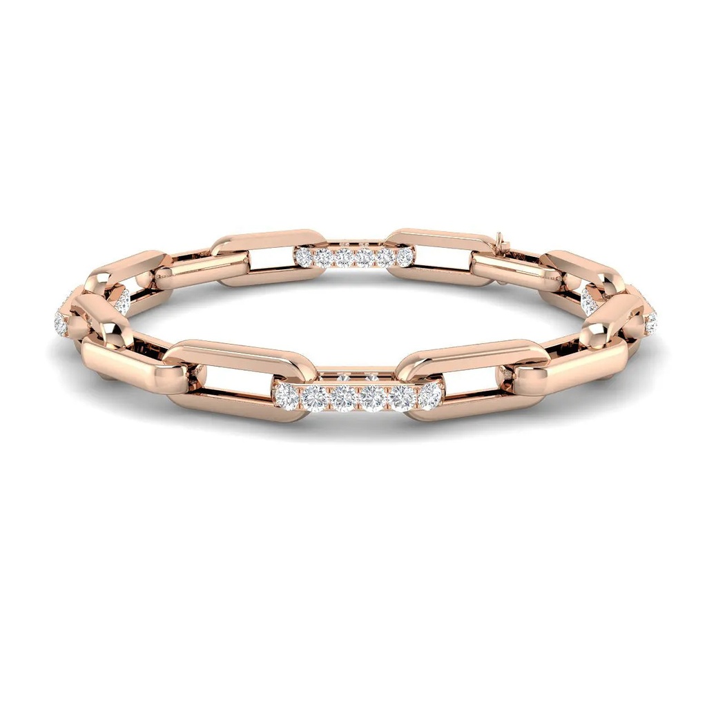 6mm Semi Pave Diamond Link Bracelet