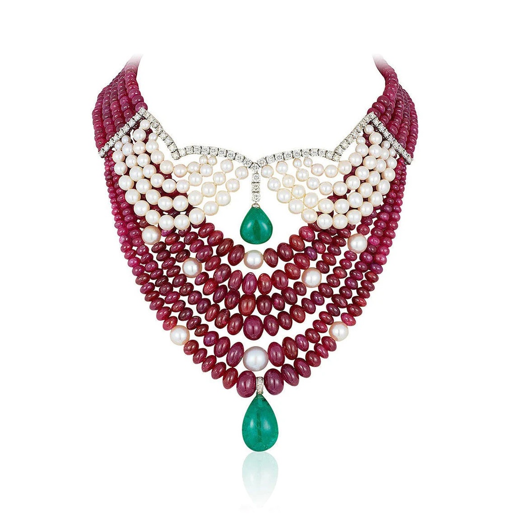 Amore Ruby And Pearl Necklace