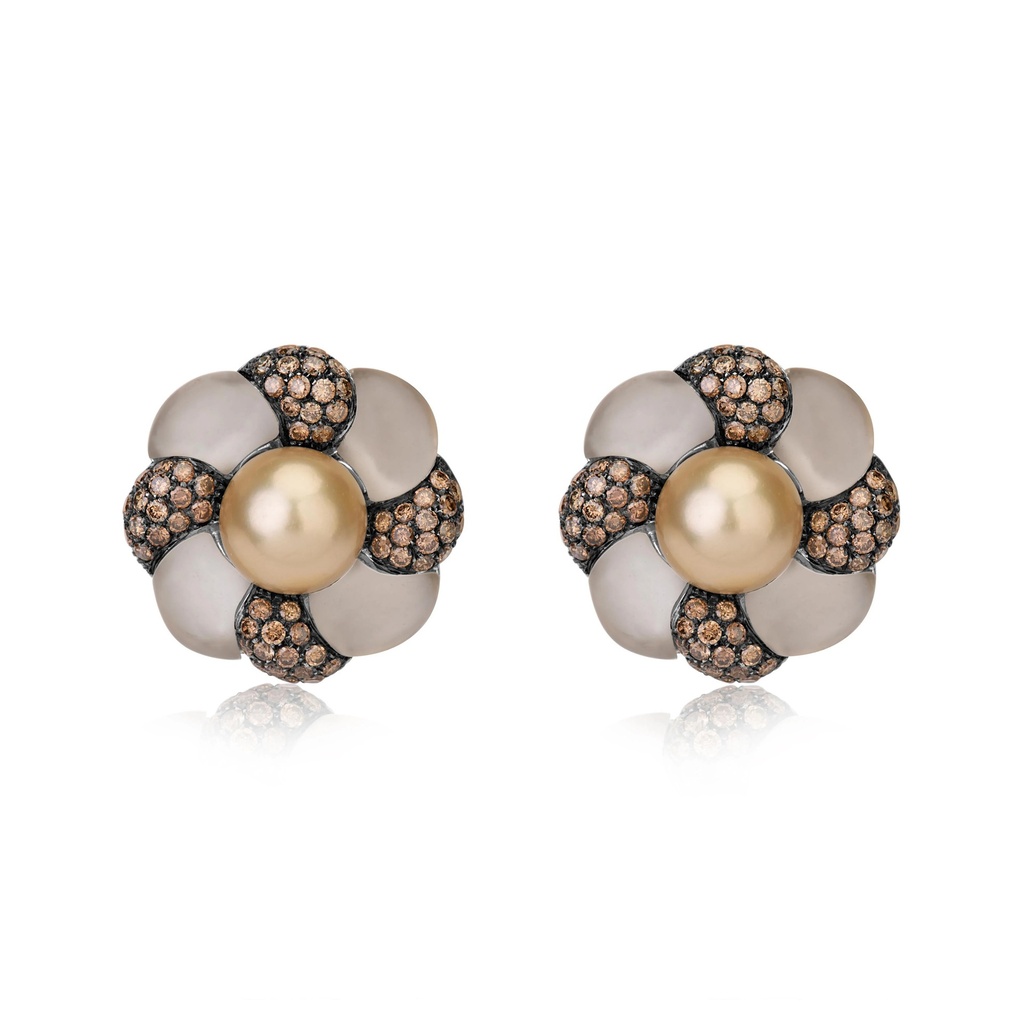 Bella Donna Orange Peony Earrings