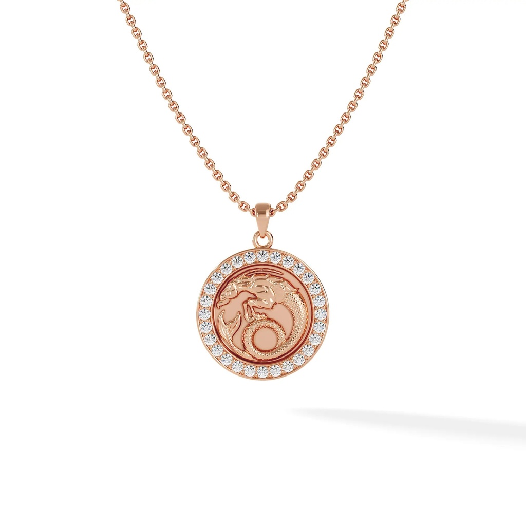 Capricorn Zodiac Pendant - Pave Diamond