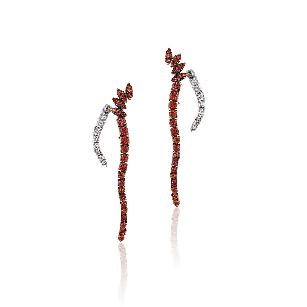 Diamond And Sapphire Wave Earrings