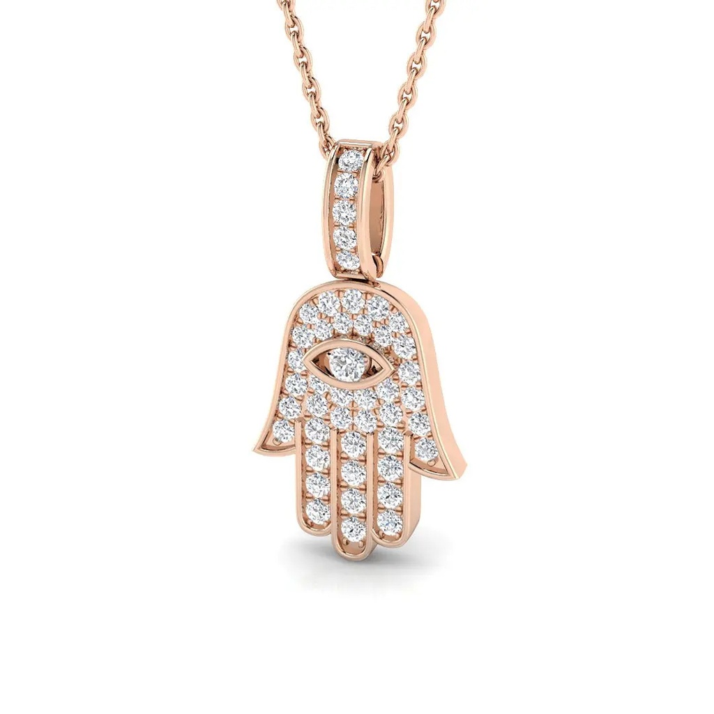 Diamond Hamsa Pendant - 2cm