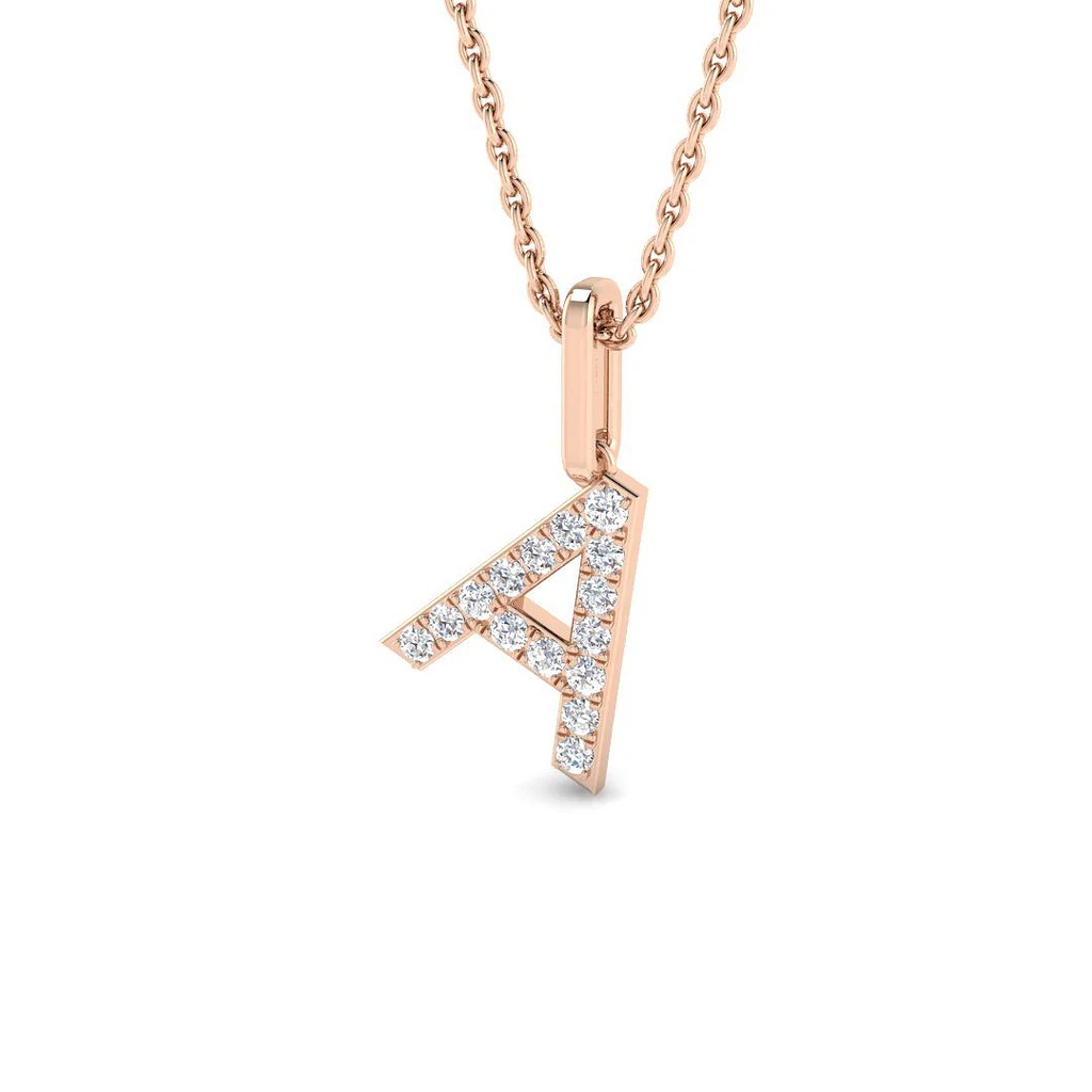 Diamond Initial Pendant - A