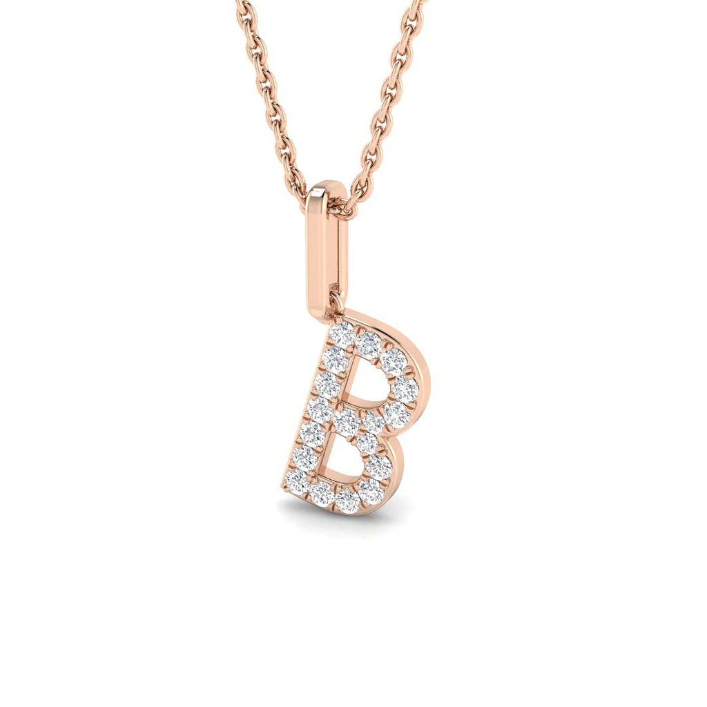 Diamond Initial Pendant - B