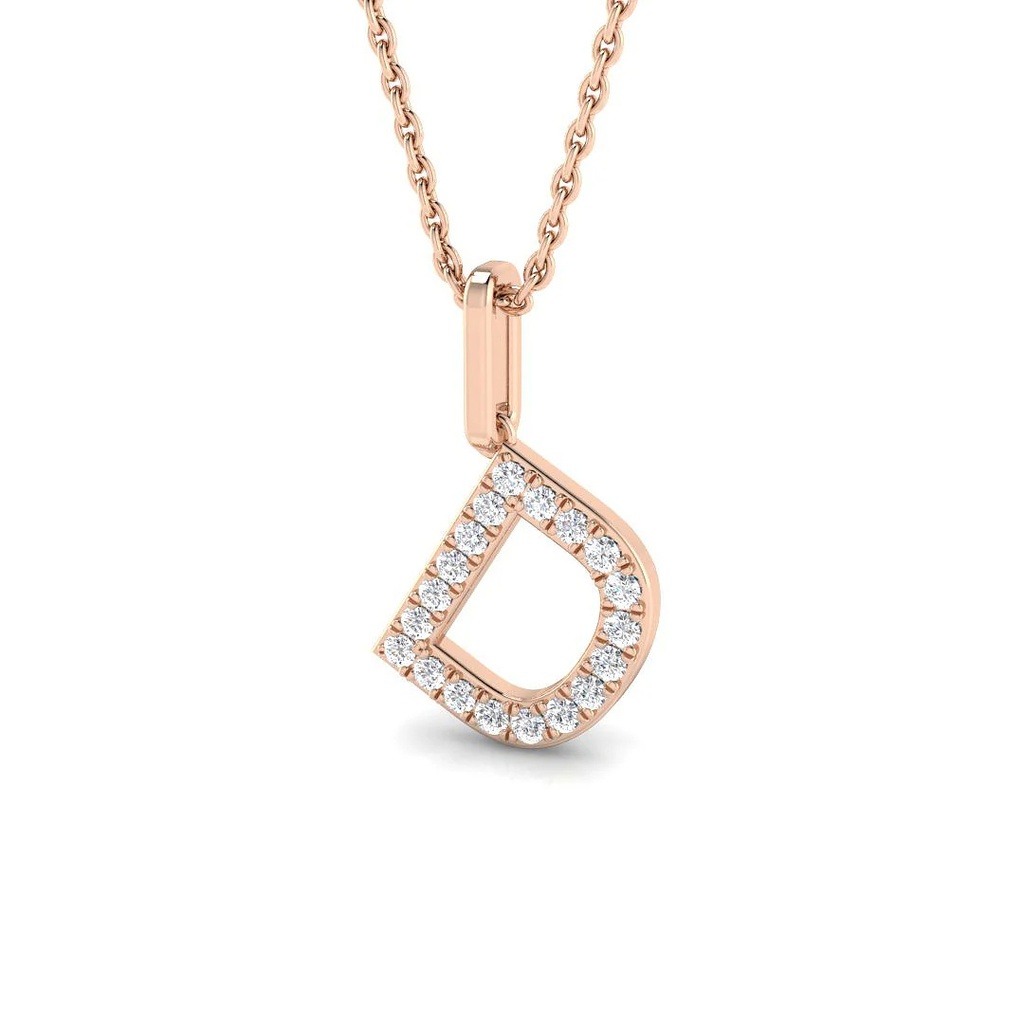 Diamond Initial Pendant - D