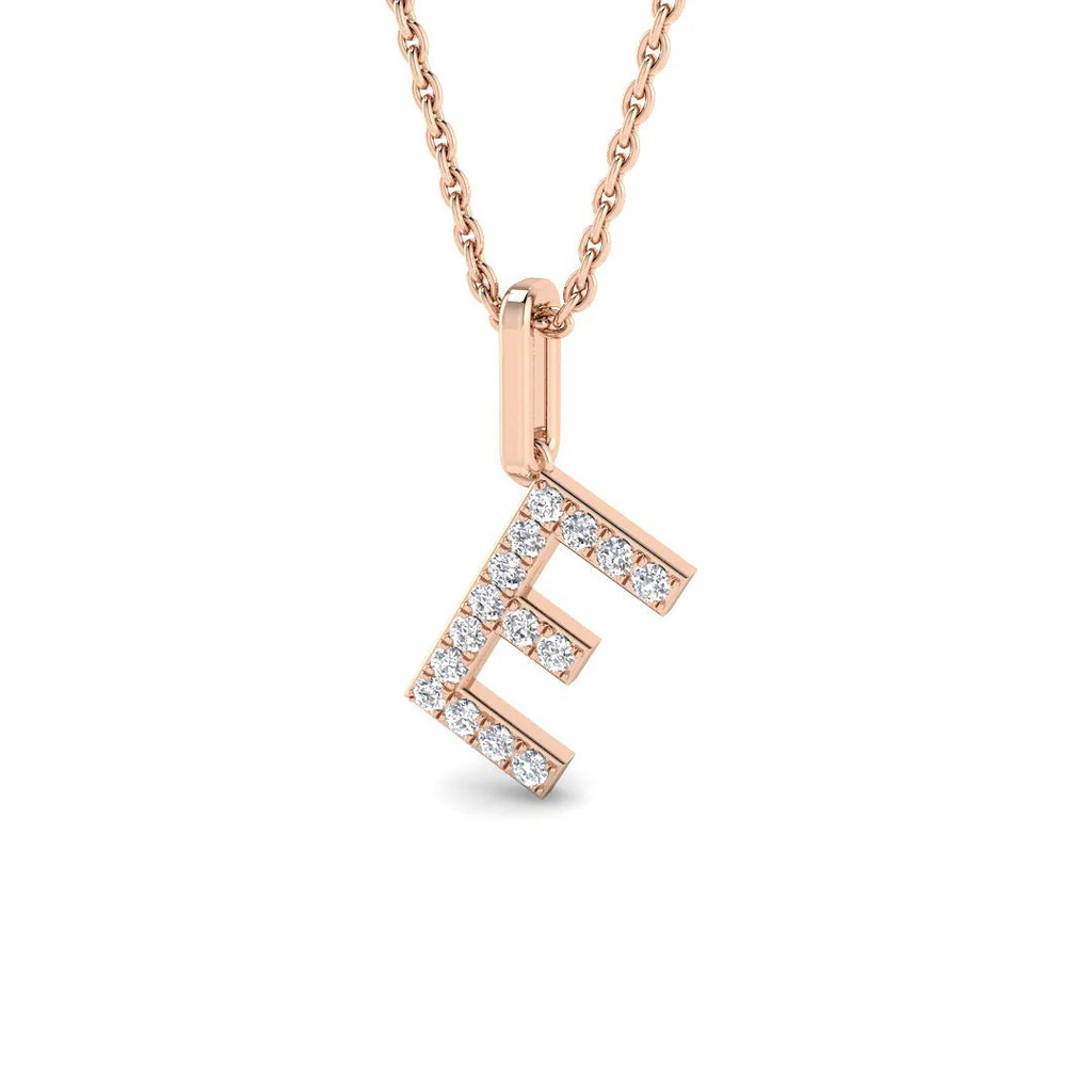 Diamond Initial Pendant - E