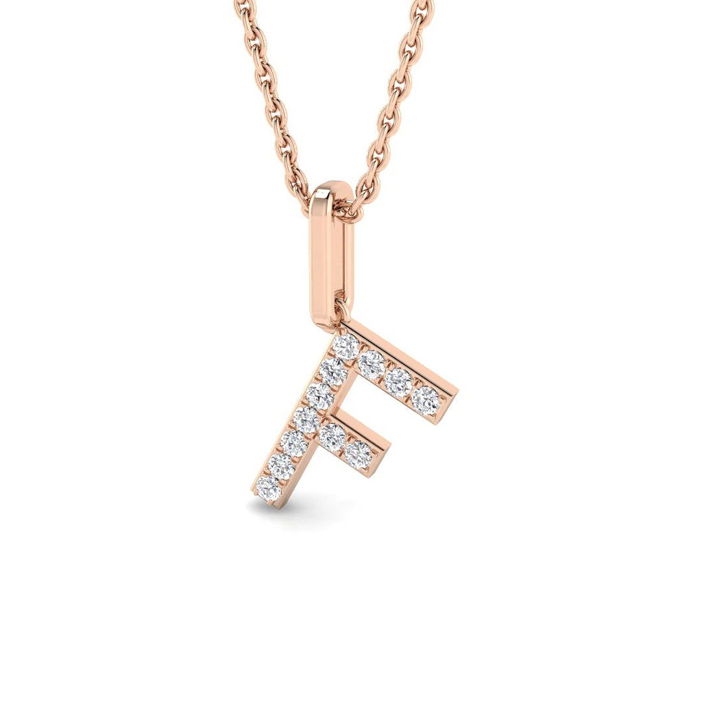 Diamond Initial Pendant - F
