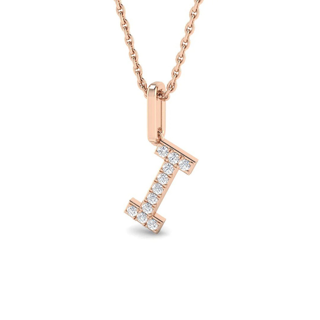 Diamond Initial Pendant - I