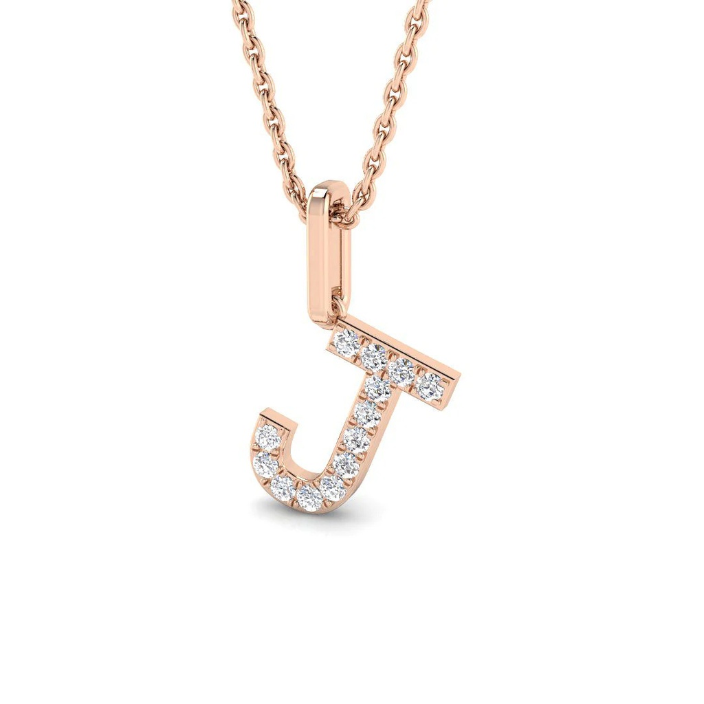 Diamond Initial Pendant - J