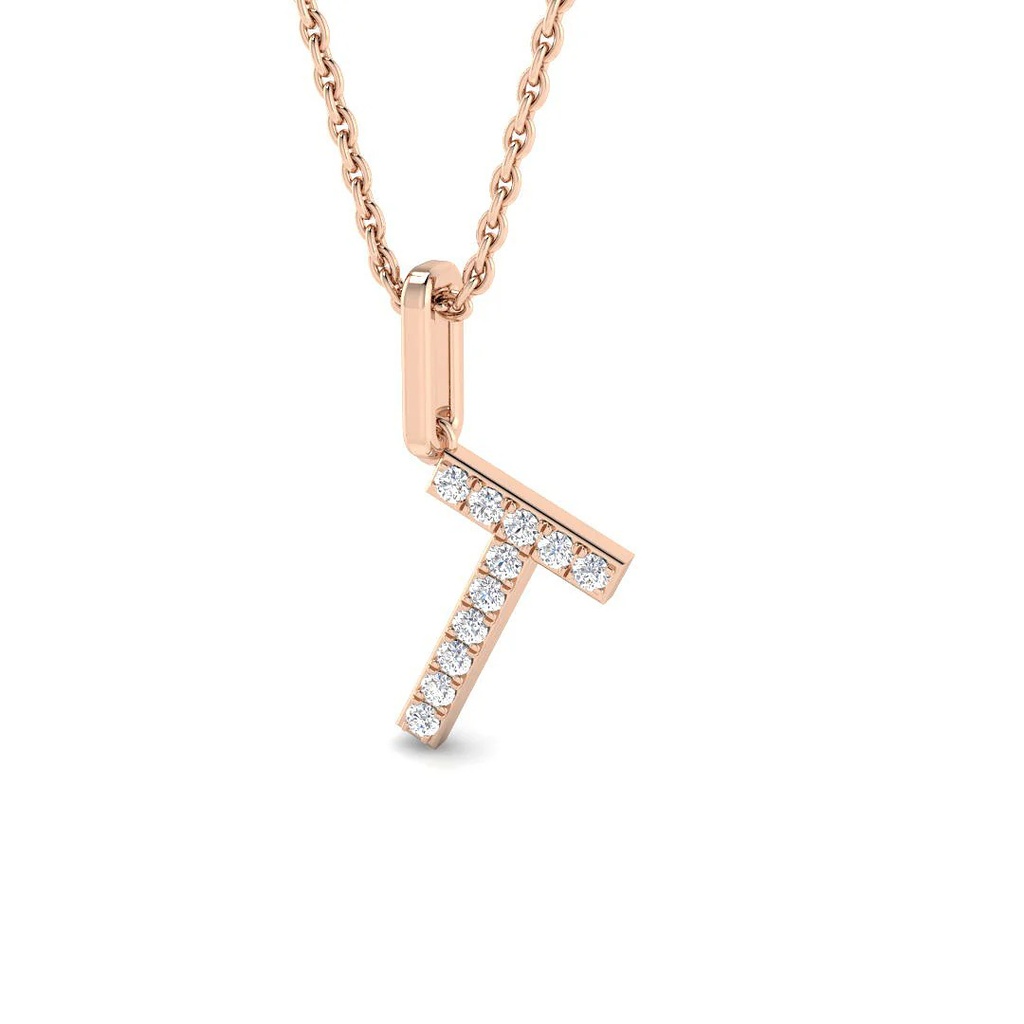 Diamond Initial Pendant - T
