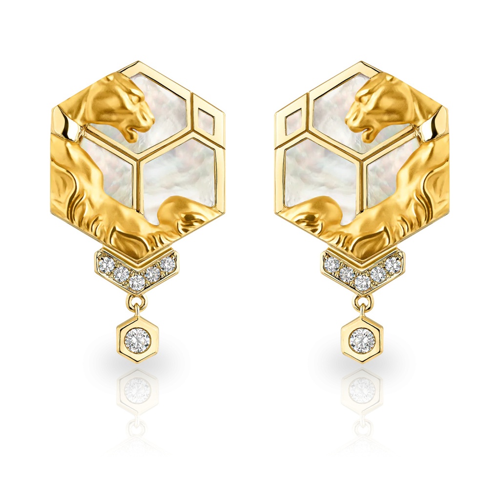 Earrings Hexagon