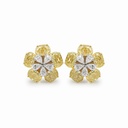 Fancy Yellow & White Diamond Flower Earrings