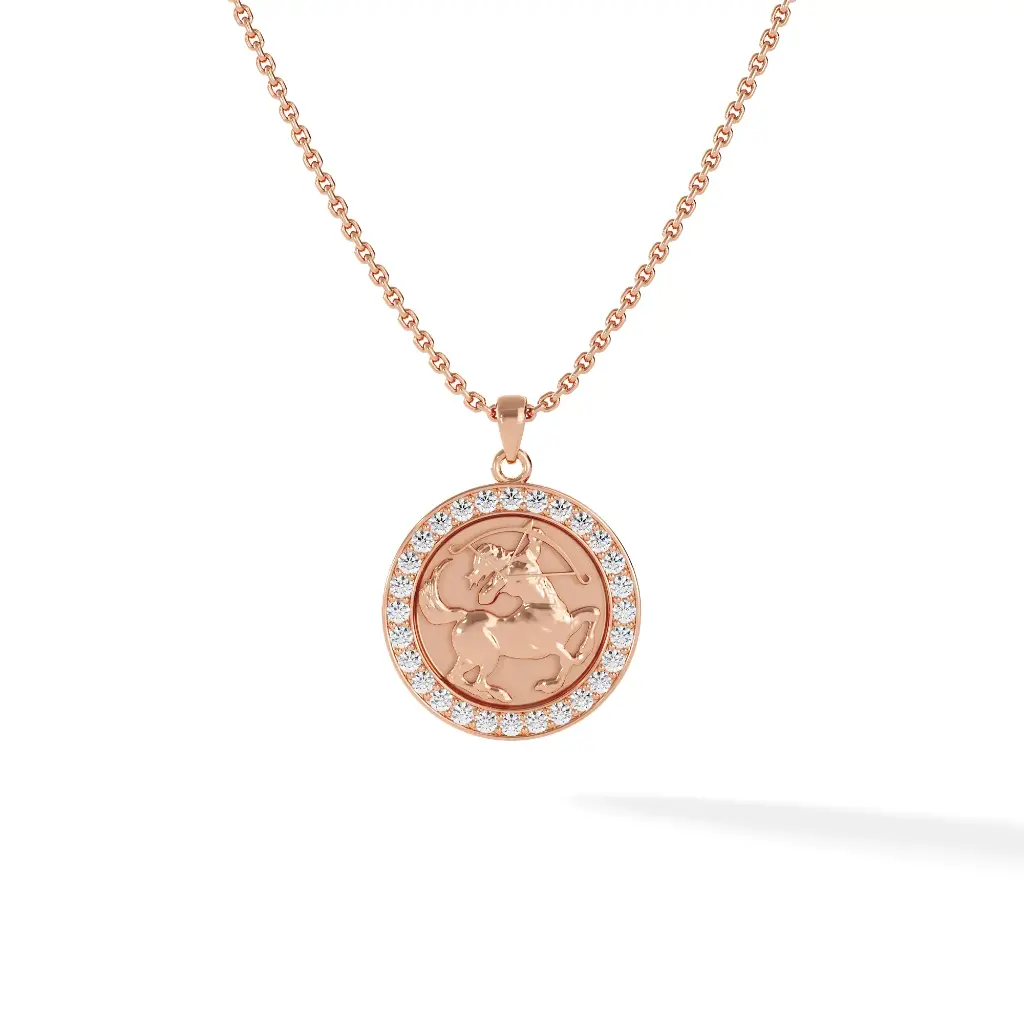 Sagittarius Zodiac Pendant - Pave Diamond