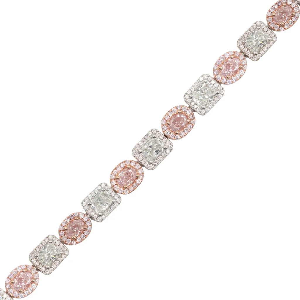 Pink & White Diamond Cocktail Bracelet