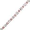 Pink & White Diamond Halo Cocktail Bracelet