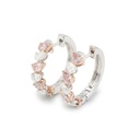 Pink & White Diamond Hoop Earrings