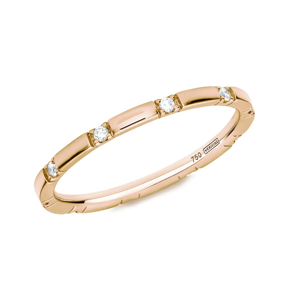 Rose Gold Diamond 10 Stone Skinny Eternity Ring