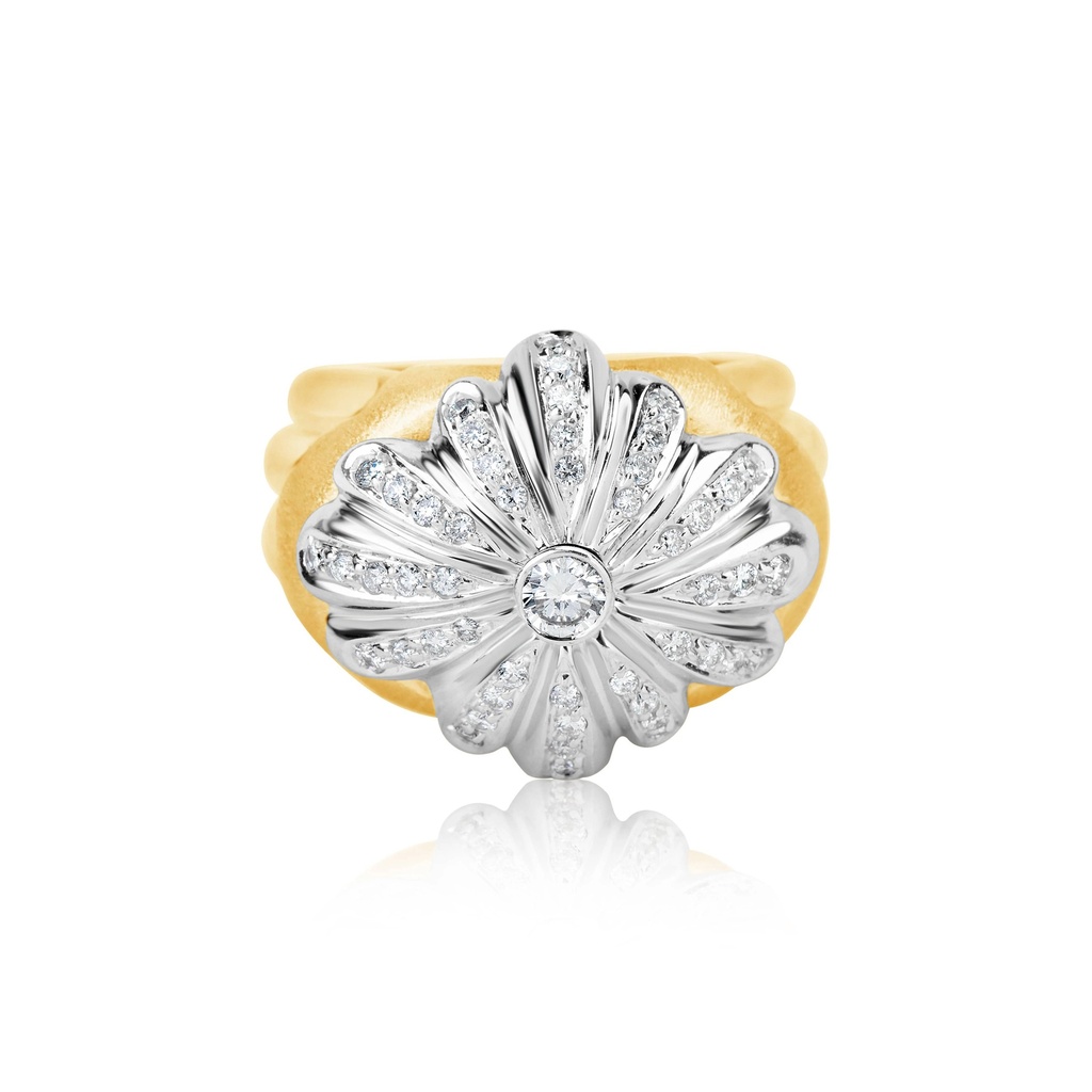 Rose Gold Diamond Ring Yellow Gold