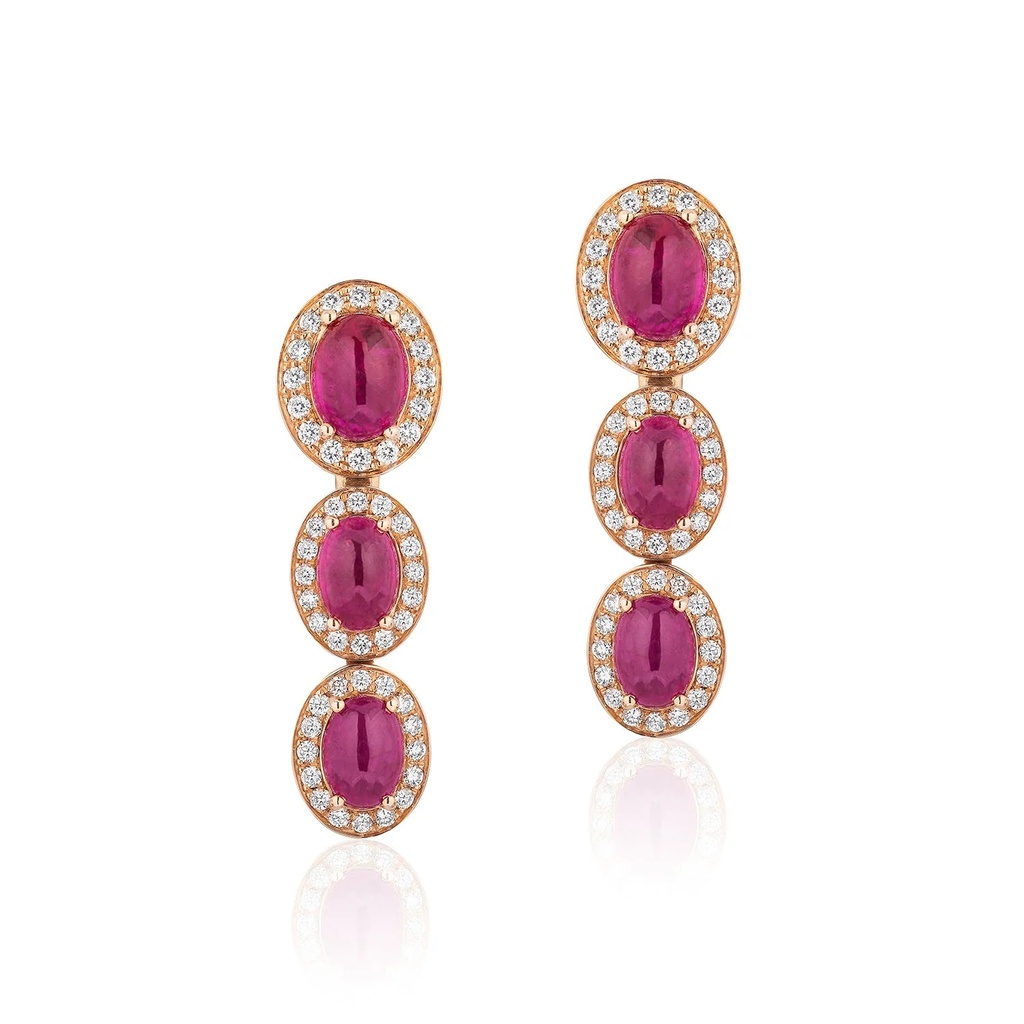 Ruby Trio Earrings