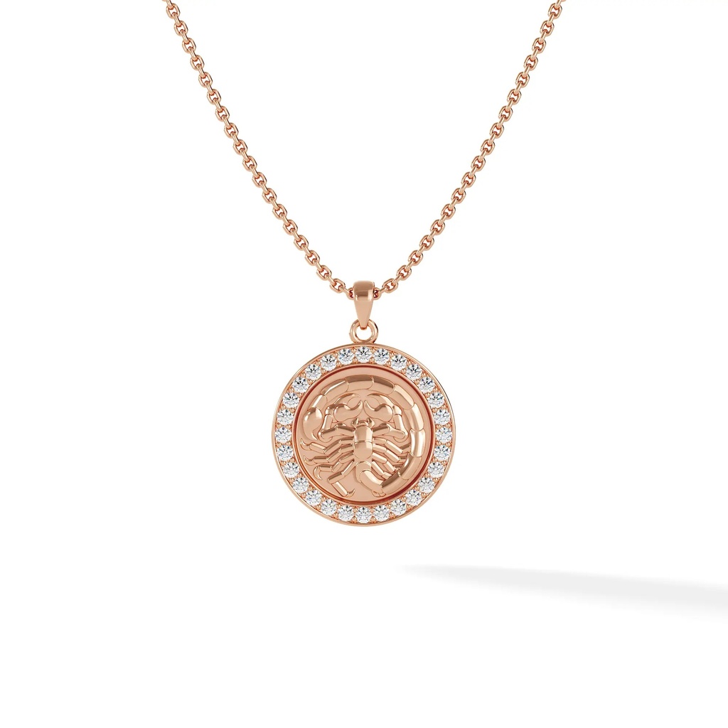 Scorpio Zodiac Pendant - Pave Diamond
